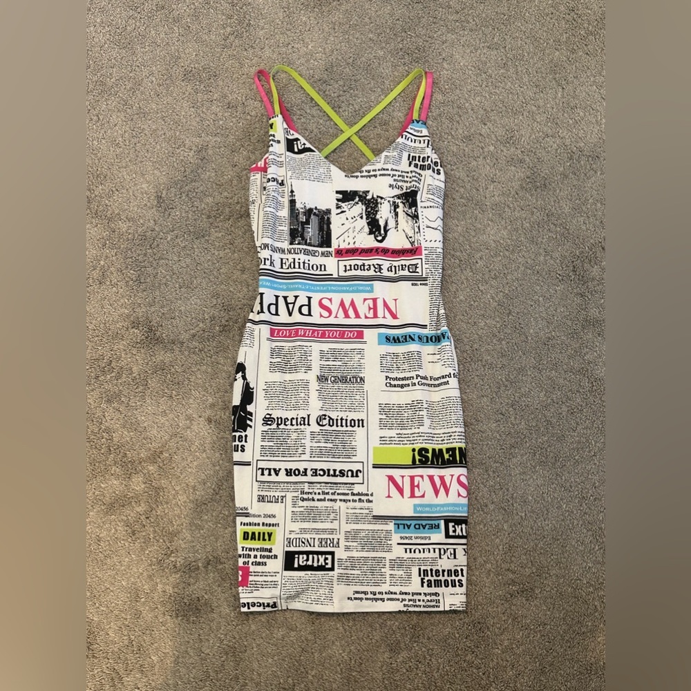 Newspaper bodycon dress